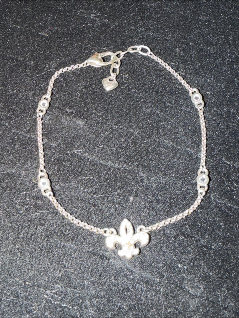 Brighton Silver Fleur-de-Lis Chain Bracelet - Silver Tone